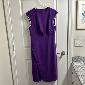 Pearl trim fitted dress. Never worn.